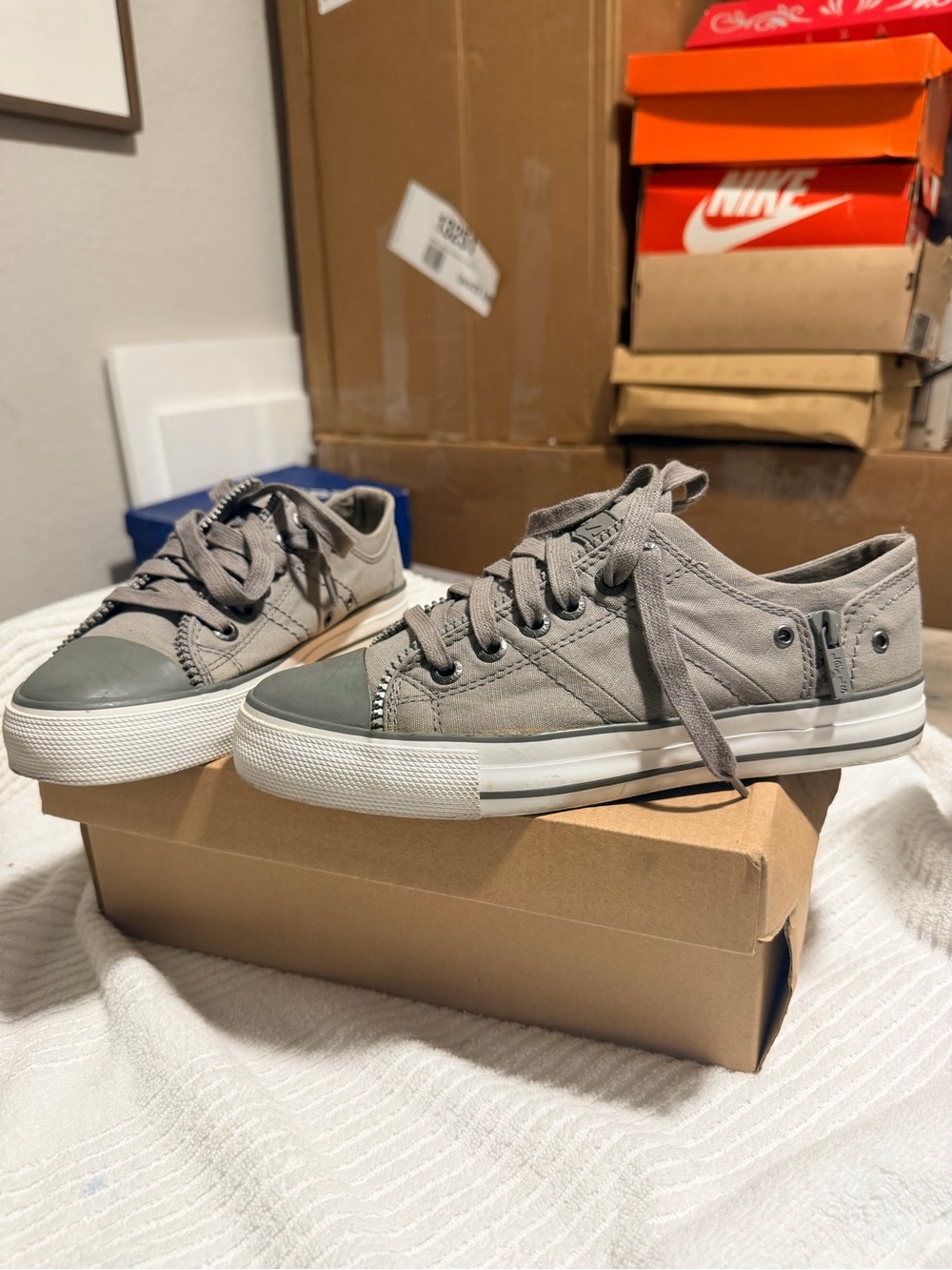 Levi’s Zip Ex Lo Canvas Sneakers Charcoal Gray Men’s Size 8.5